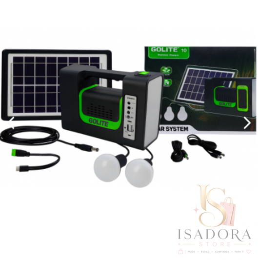 Linterna Golite10 Solar con Panel  y 3 ampolletas para emergencias o vida cotidiana te acompaña
